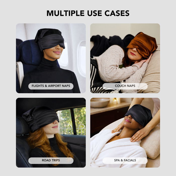 Satin-Lined, Convertible Nap Cap™ with Hidden Eye Mask