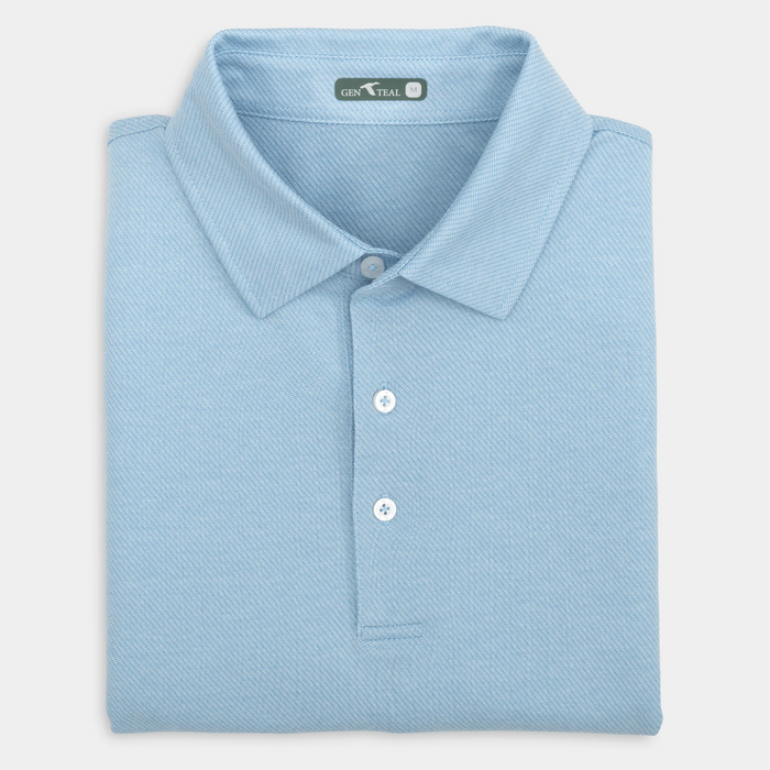 Scales Textured Polo - Bluebell