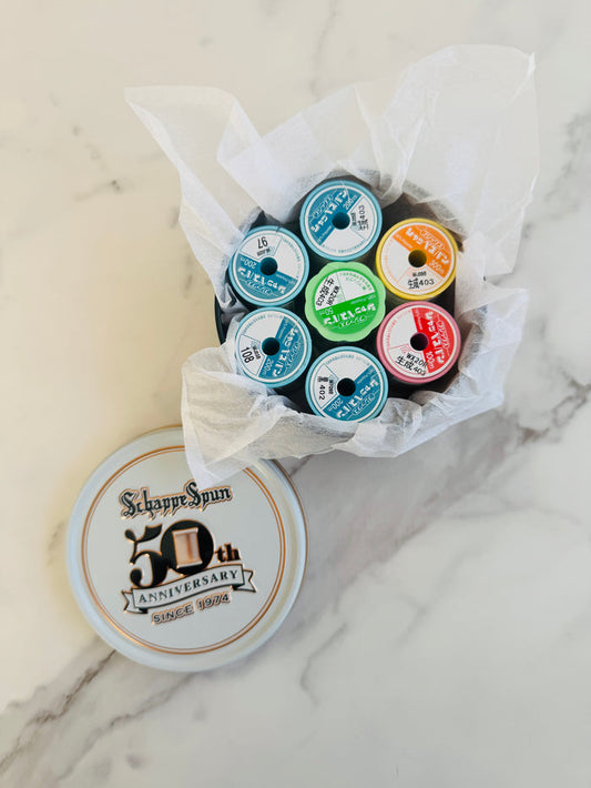 Schappe Spun Sewing Thread - 50 Year Anniversary Tin - Fujix