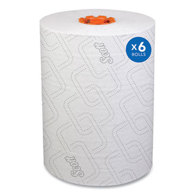 SCOTT 47035 Slimroll Towels, 1-Ply, 8" x 580 ft, White/Orange Core, 6 Roll/Case