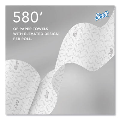 SCOTT 47035 Slimroll Towels, 1-Ply, 8" x 580 ft, White/Orange Core, 6 Roll/Case