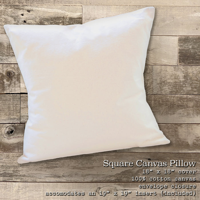 Script City and State with Anchor - Custom Square Canvas Pillow