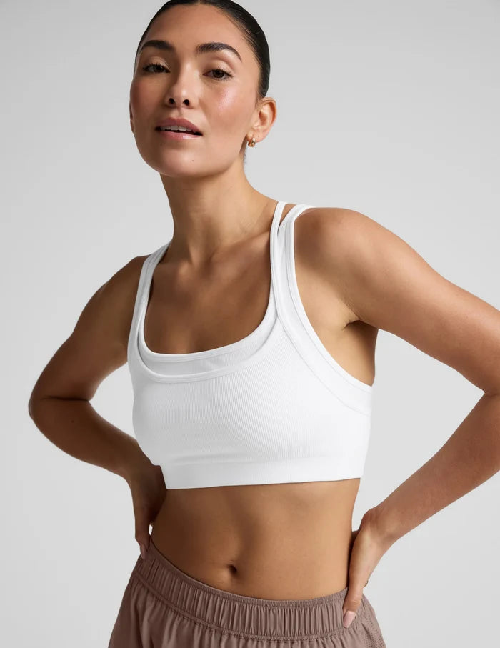 Seamless Moves Layered Bra-White