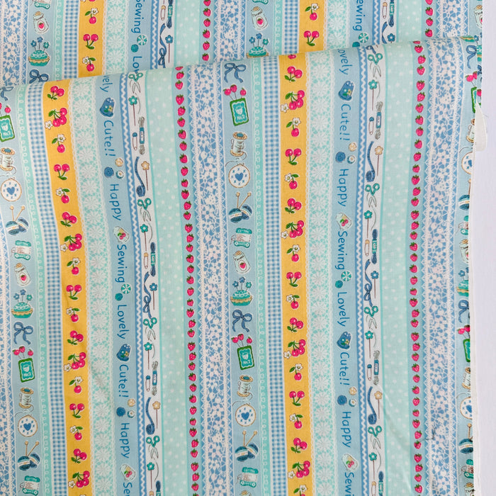 Sewing Ribbon - Blue (C) - Atsuko Matsuyama - 30's Collection - Yuwa