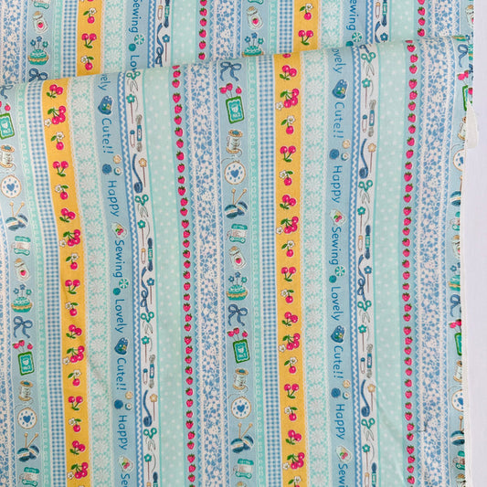 Sewing Ribbon - Blue (C) - Atsuko Matsuyama - 30's Collection - Yuwa