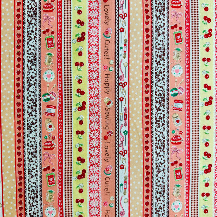 Sewing Ribbon -Orange (E) - Atsuko Matsuyama - 30's Collection - Yuwa