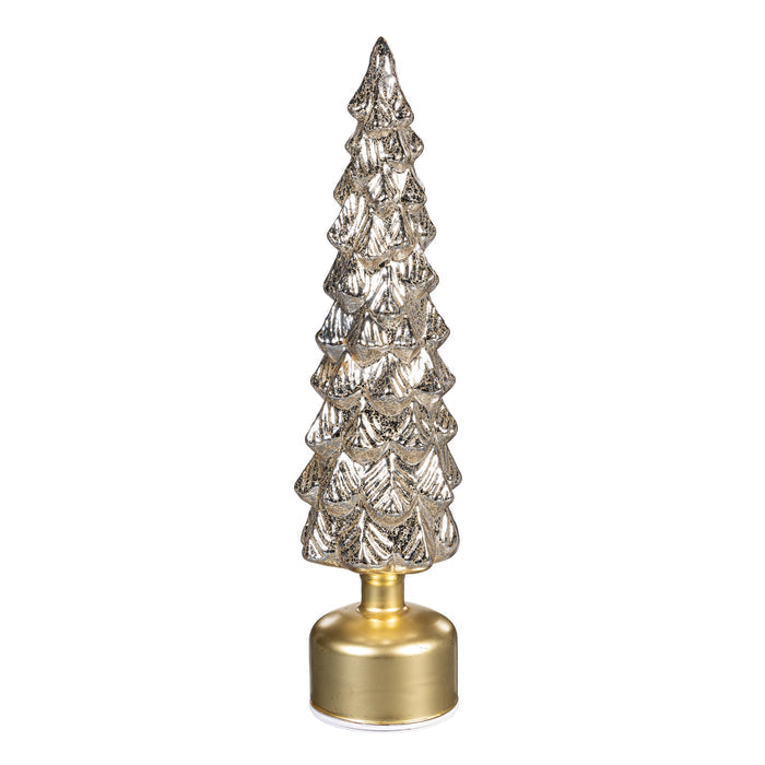 Shades of Green LED Metallic Rotating Tree