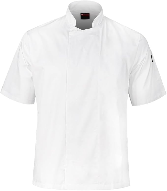 White short sleeve unisex chef's jacket