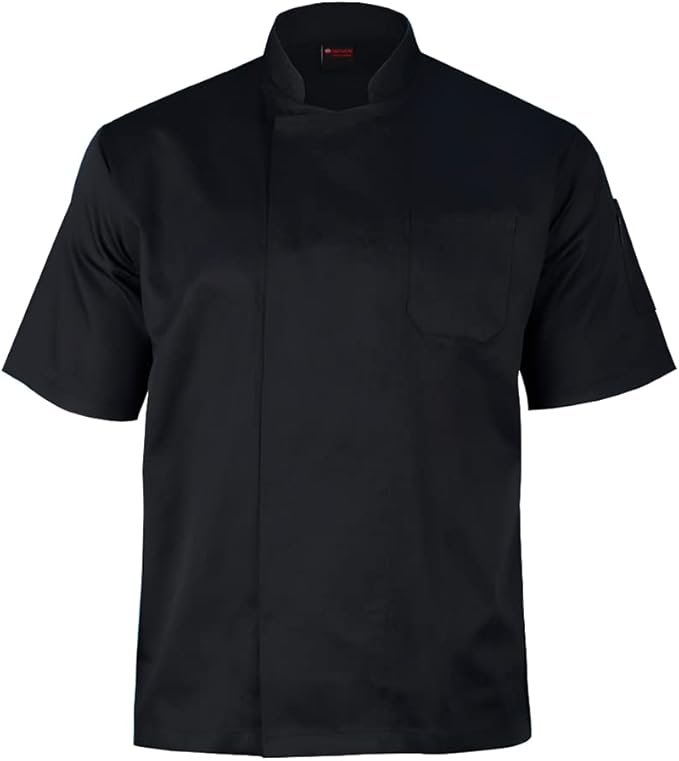 Black chef's coat on a white background