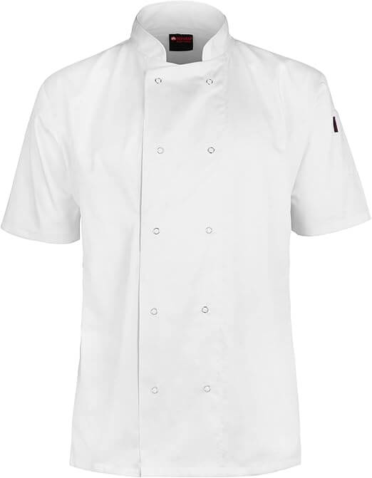 White short sleeve chef's jacket