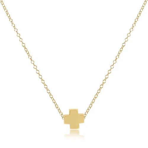 Signature Cross Gold 16" Necklace-EN