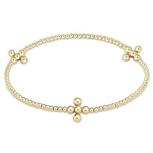 Signature Cross Gold Pattern 2mm-3mm Bracelet