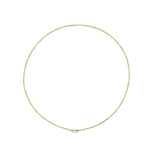 Silver Can Opener Mini Box Slim Gold Chain 18"