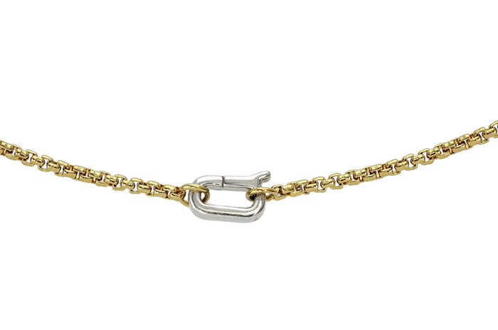 Silver Can Opener Mini Box Slim Gold Chain 18"