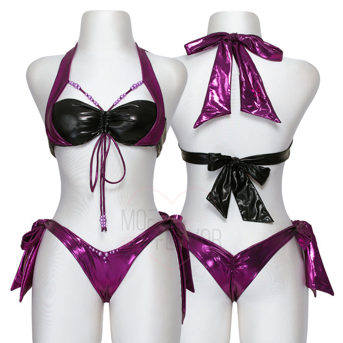 Siren Swimsuit – Sexy Bikini with Halter Tie & Pearls
