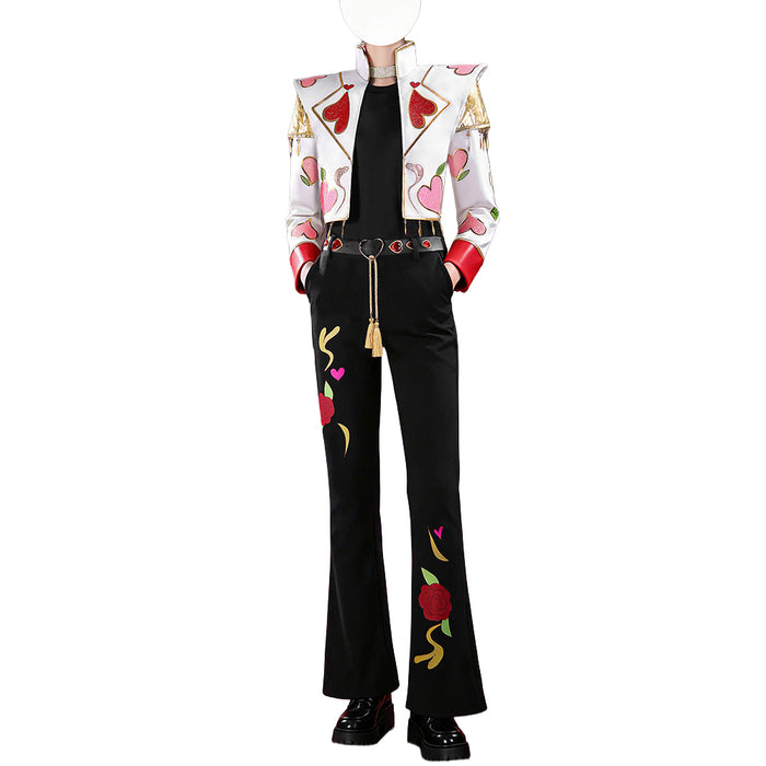 【Size S-2XL】DokiDoki-R Anime Cosplay White Red Heart Costume Valentine’s Day Suit