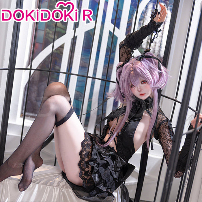 【Size S-2XL】DokiDoki-R Game Cosplay Costume Black Dress Jellyfish