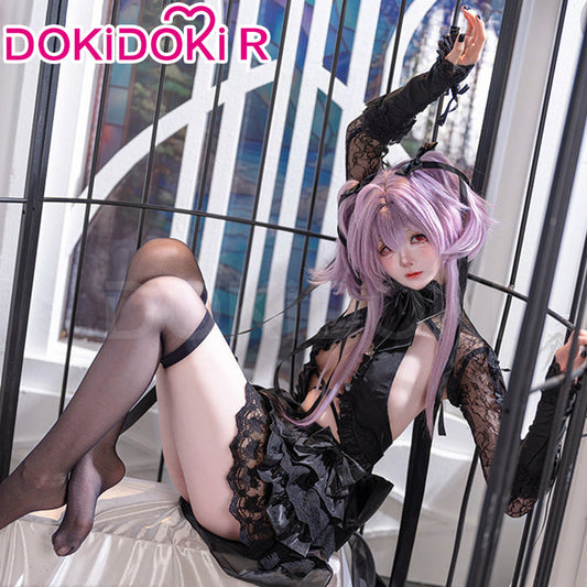 【Size S-2XL】DokiDoki-R Game Cosplay Costume Black Dress Jellyfish