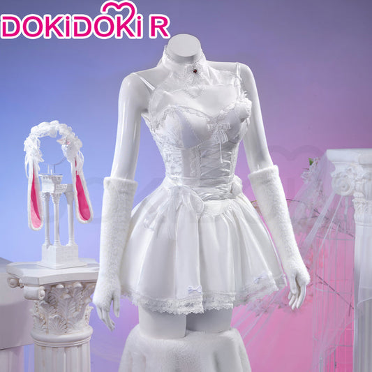 【Size S-2XL】【In Stock】DokiDoki-R Game Cosplay Costume White Sexy Dress Märchen Dream