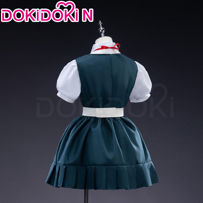 【Size S-3XL】DokiDoki-N Game Cosplay Green Red Bow Cute Costume School Uniform