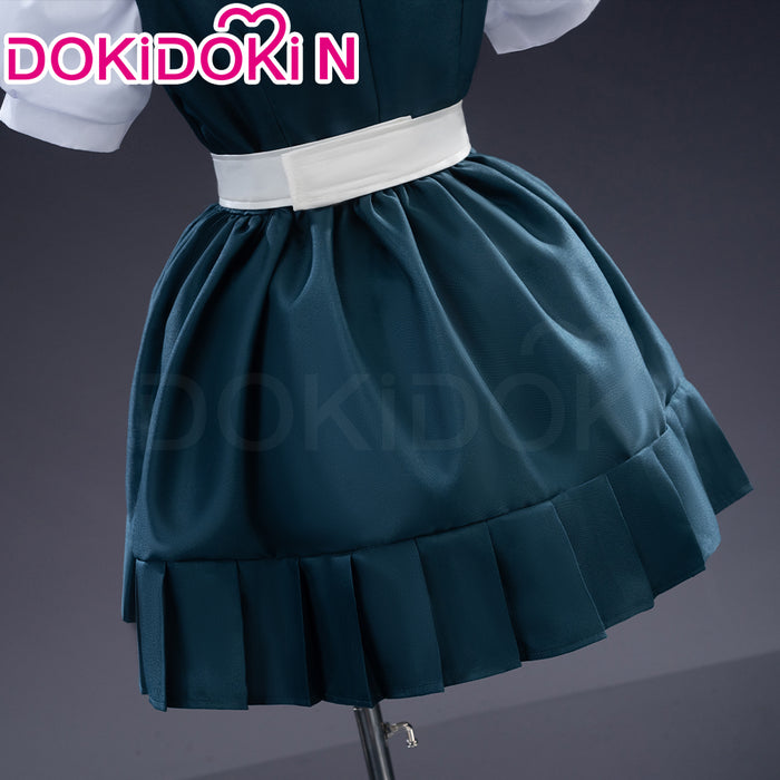 【Size S-3XL】DokiDoki-N Game Cosplay Green Red Bow Cute Costume School Uniform
