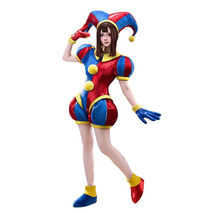 【Size S-3XL】DokiDoki-R Anime Cosplay Costume Red Blue Hearwear Halloween Clown Hat