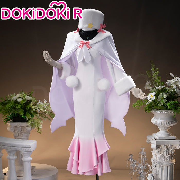 【Size S-3XL】DokiDoki-R Anime Cosplay White Pink Dress With Hat Cape Cute