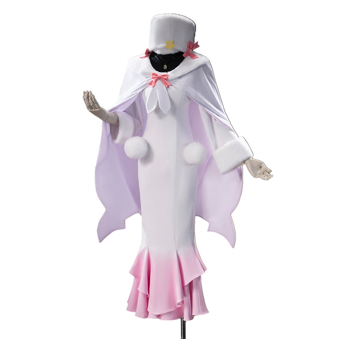 【Size S-3XL】DokiDoki-R Anime Cosplay White Pink Dress With Hat Cape Cute