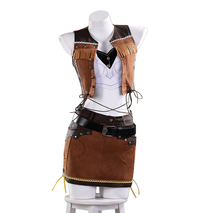 【Size S-3XL】DokiDoki-R Game Cosplay Costume Brown Cowgirl Outfit