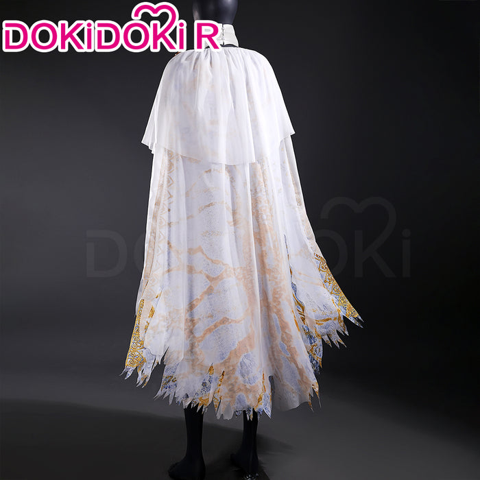 【Size S-3XL】DokiDoki-R Game Cosplay Costume White Golden Dress Dawn
