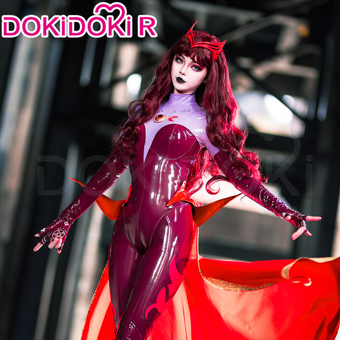 【Size S-3XL】Dokidoki-R Game Cosplay Costume Woman Tight-Fitting Magenta Bodysuit
