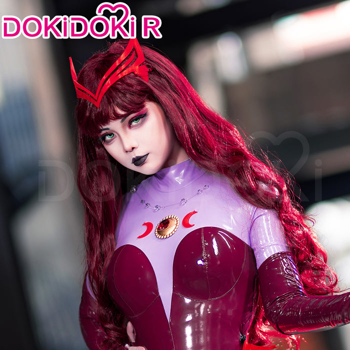 【Size S-3XL】Dokidoki-R Game Cosplay Costume Woman Tight-Fitting Magenta Bodysuit