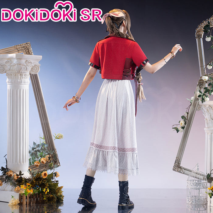 【Size S-3XL】DokiDoki-SR Game Cosplay Costume Red Coat White Dress Halloween