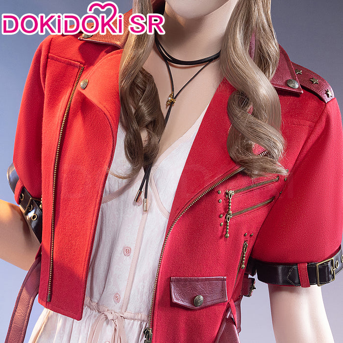 【Size S-3XL】DokiDoki-SR Game Cosplay Costume Red Coat White Dress Halloween