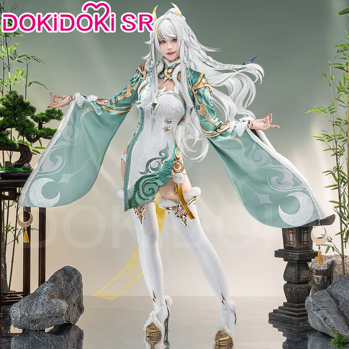 【Size S-3XL】DokiDoki-SR Game Genshin Impact Cosplay Zi Bai Costume White Horse Adeptus Zibai Luna IV