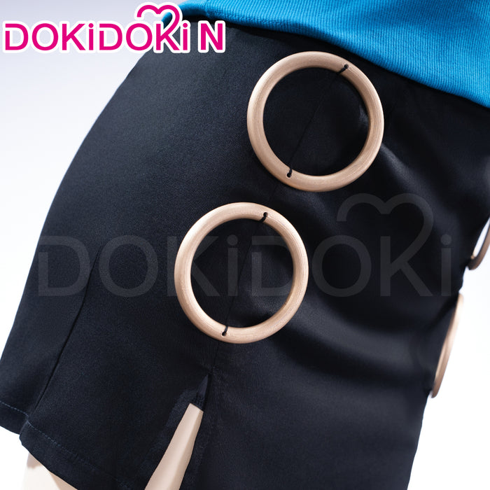 【Size XS-3XL】DokiDoki-N Movie Cosplay Women Costume Blue Shirt Black Dress Casual Wear Season 2