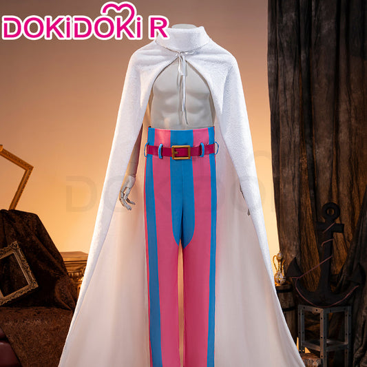 【Size XS-3XL】DokiDoki-R Anime Cosplay Costume Red Belt White Cloak Pink Blue Pants