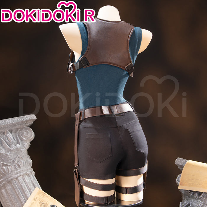 【Size XS-3XL】DokiDoki-R Game Cosplay Green Blue Vest Costume Belt With Glasses