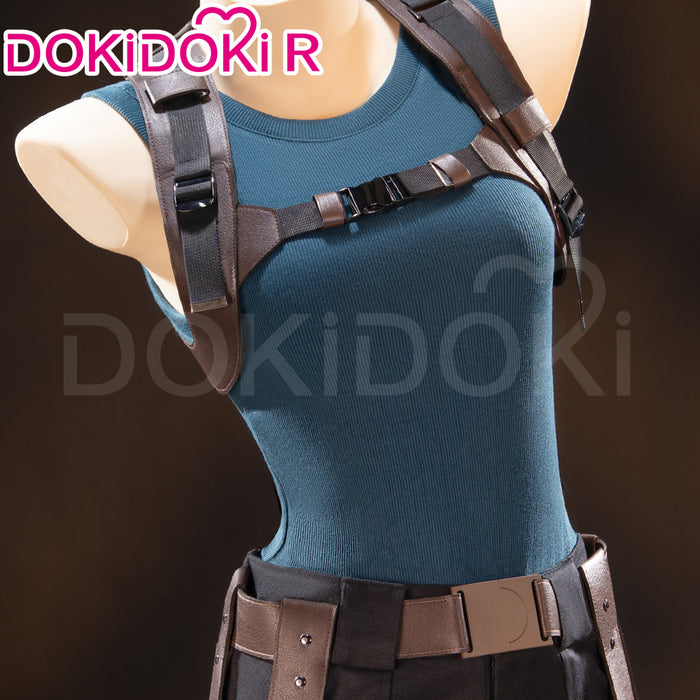 【Size XS-3XL】DokiDoki-R Game Cosplay Green Blue Vest Costume Belt With Glasses