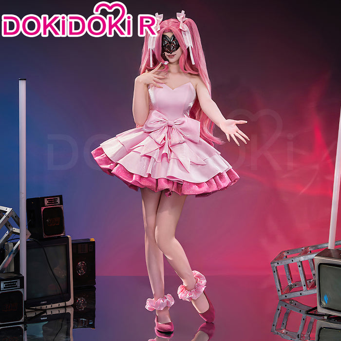 【Size XS-4XL】DokiDoki-R Music Project Cosplay Zombie Idol Costume Pink Dress Halloween