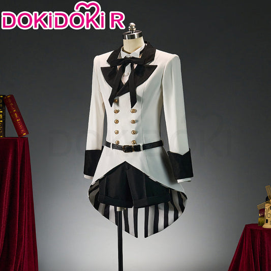 【Size XS-XL】DokiDoki-R Anime Cosplay Costume White Black Striped Suit With Hat