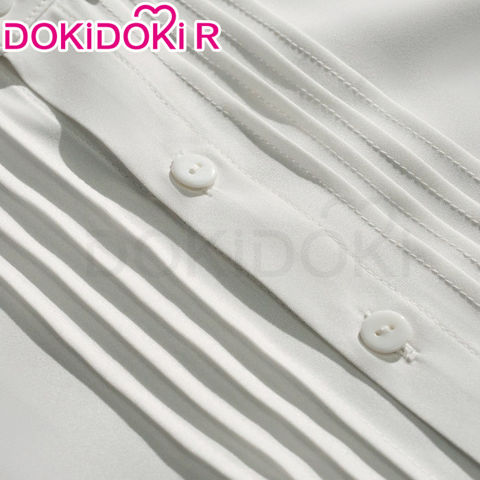 【Size XS-XL】DokiDoki-R Anime Cosplay Costume White Black Striped Suit With Hat