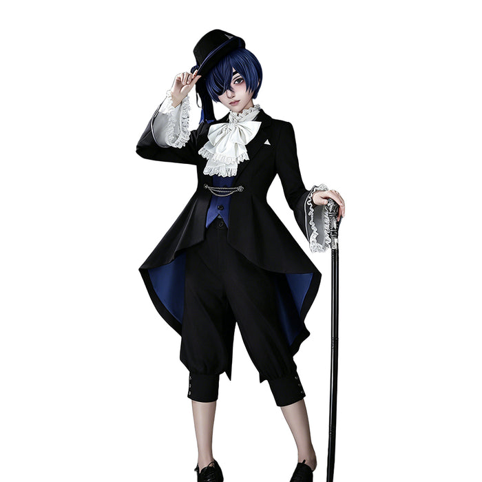 【Size XS-XL】DokiDoki-R Anime Cosplay Costume White Black Suit Birthday Outfit With Hat