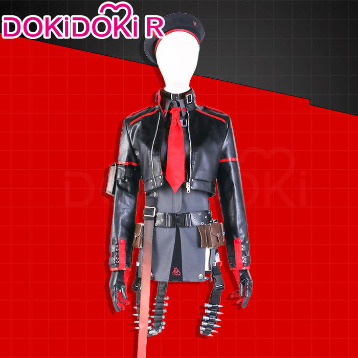 【Size XS-XL】DokiDoki-R Game Cosplay Costume Black Red Battle Suit