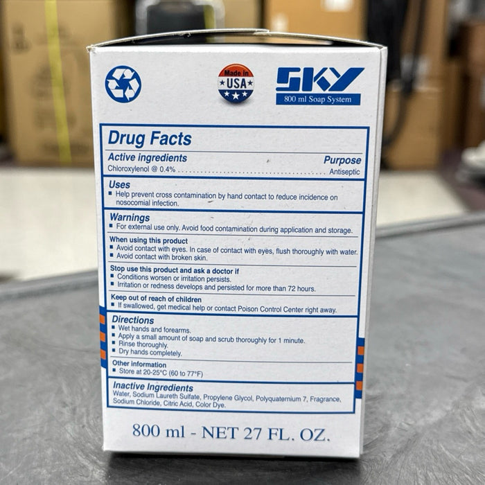 SKY ANTIMICROBIAL LOTION SOAP BAG-IN-A-BOX 12x800 ML / CASE