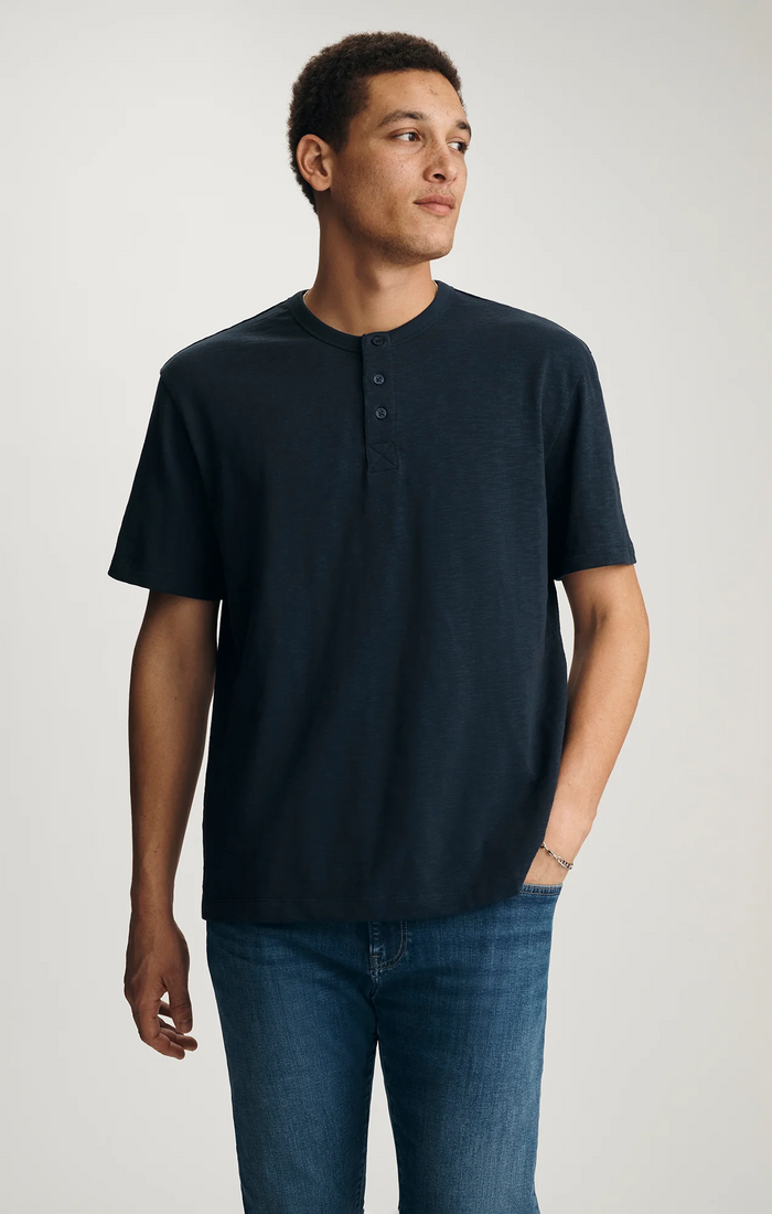 Slub Henley Tshirt - Dark Navy