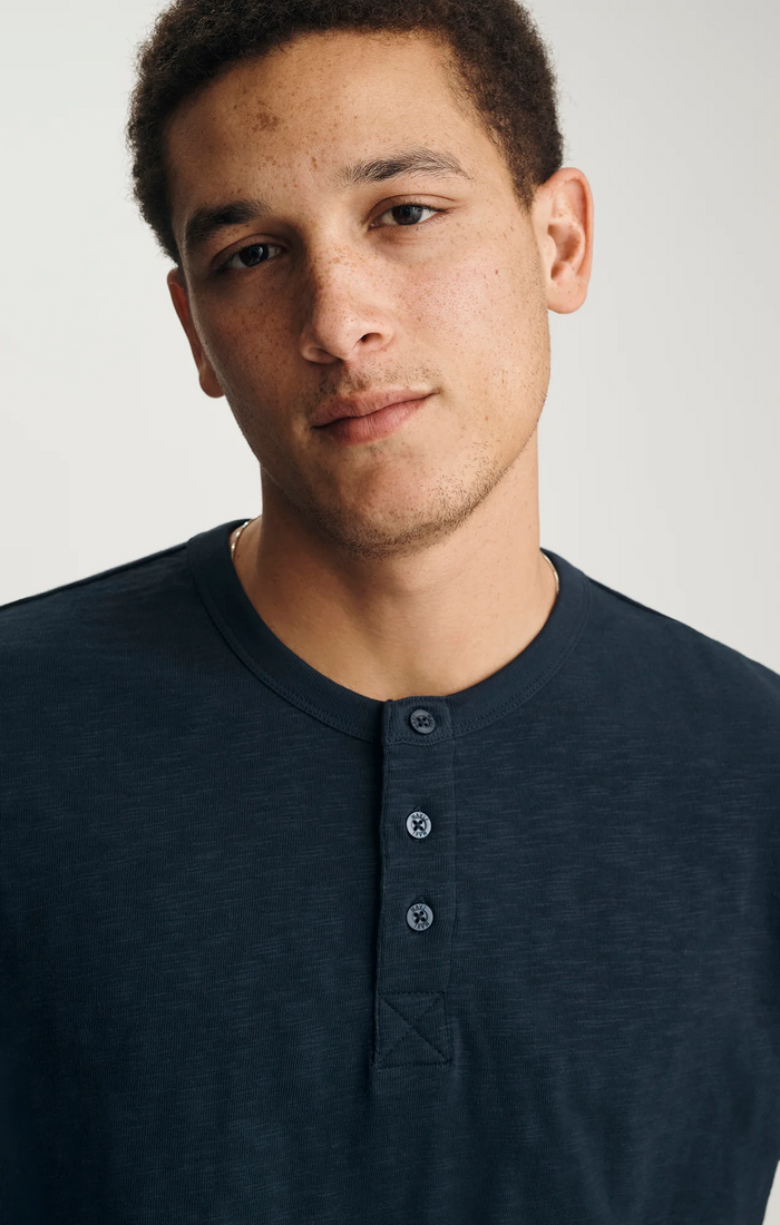 Slub Henley Tshirt - Dark Navy