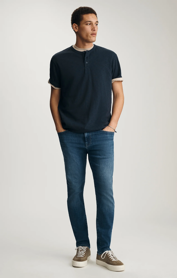 Slub Henley Tshirt - Dark Navy