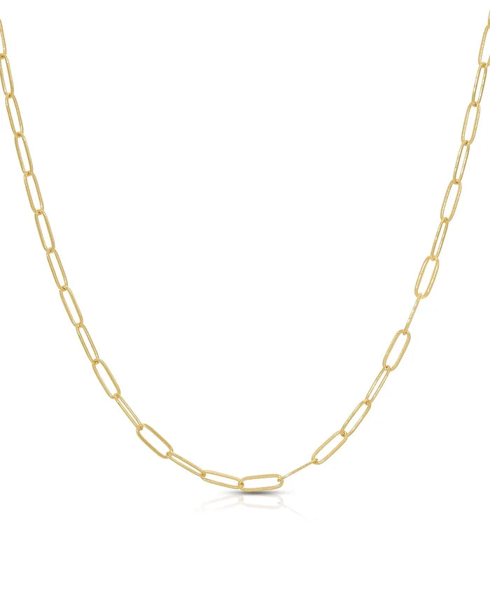 Small Flat Link Necklace Gold