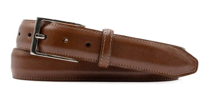 Smith 2 Buckle Leather Belt - RUSSET